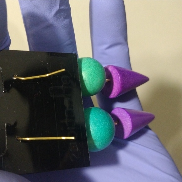 Women's Stunning Gold tone Colorful Fishhook Drop Dangle Earrings, 2.50-inch - Picture 5 of 5